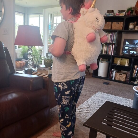 Universal Studios Despicable Me Unicorn Plush Backpack It's So Fluffy! - Picture 2 of 14